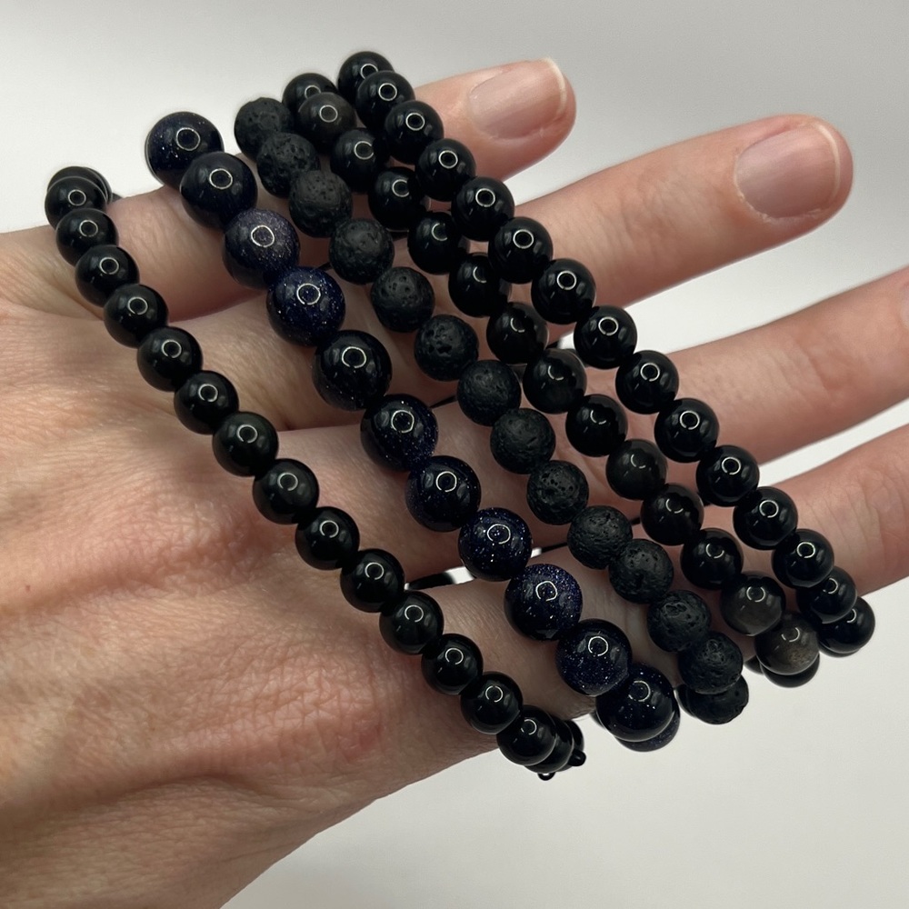 NWOT Black Crystal Bracelet Set of Five